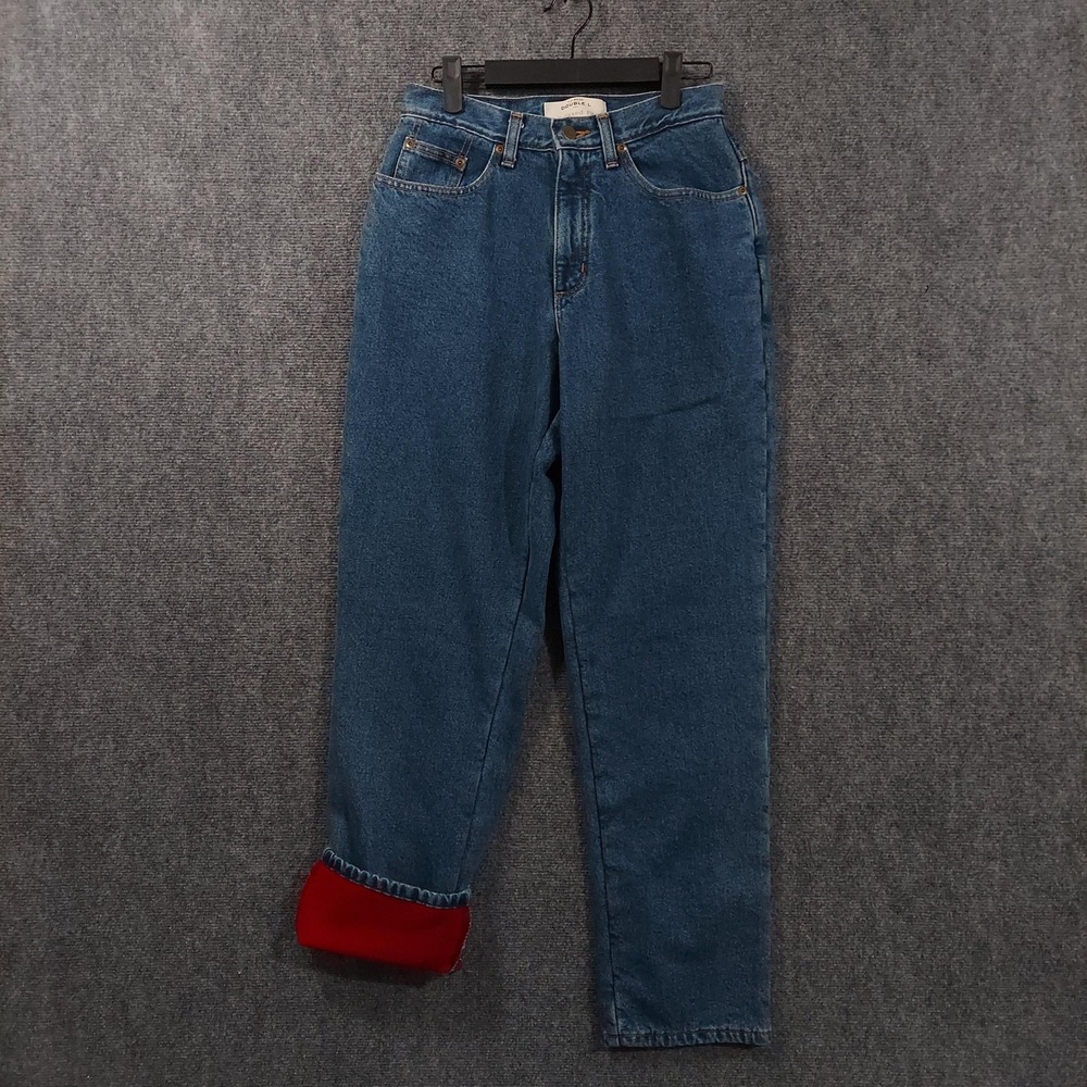 L.L. Bean Double L Straight Jeans Womens 4 Blue High Rise‎ Relaxed Lined 26x30